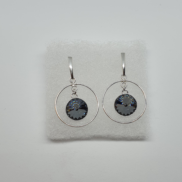 Pendientes con cristales de marca austriaca CRISTAL SILVER NIGHT - Imagen 3