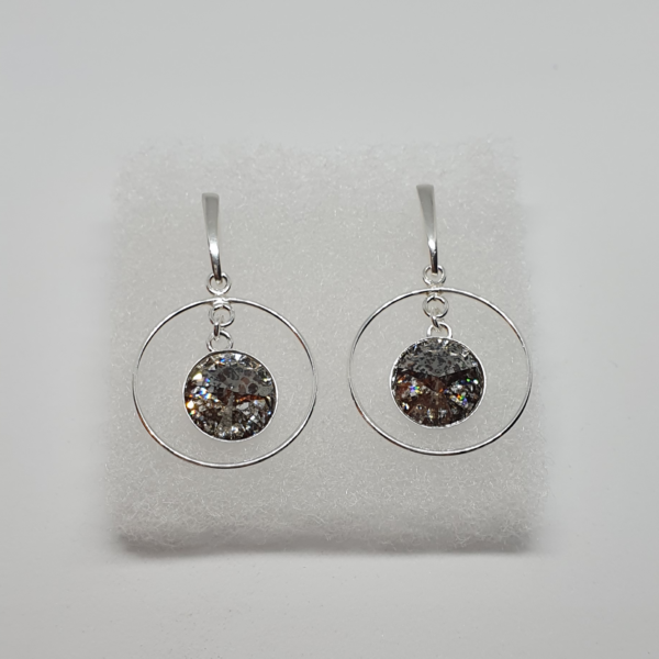 Pendientes con cristales de marca austriaca CRISTAL SILVER PAT - Imagen 2