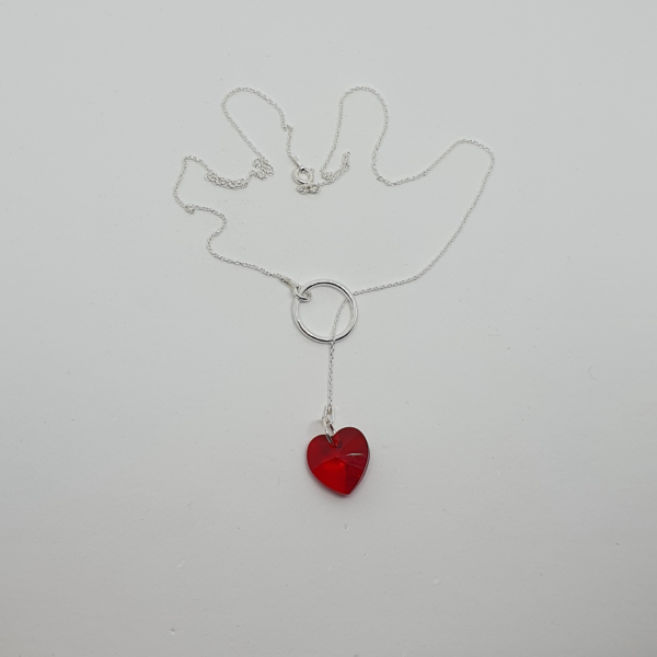 Collar de plata con corazón (Siam) - Imagen 3