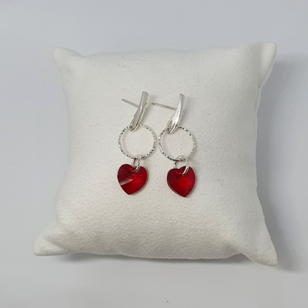 Pendientes Corazon de cristal. Siam - Imagen 4