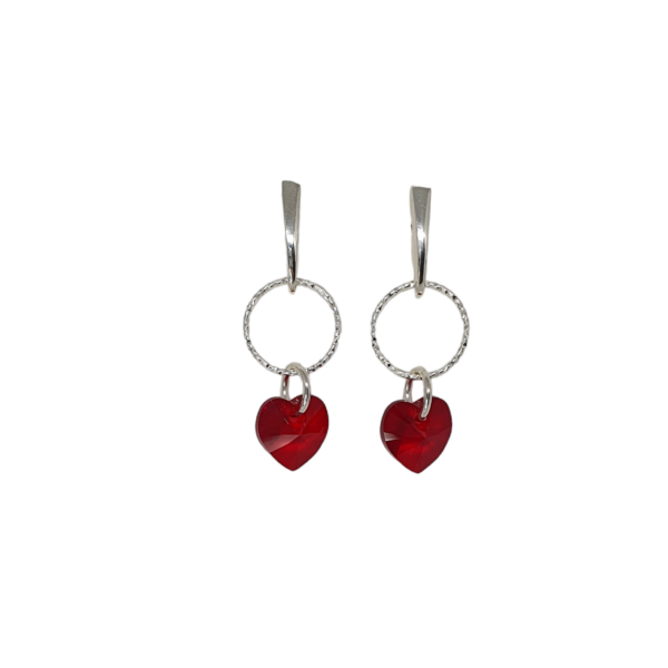 Pendientes Corazon de cristal. Siam