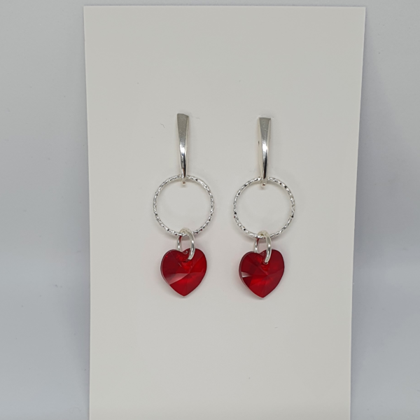 Pendientes Corazon de cristal. Siam - Imagen 2