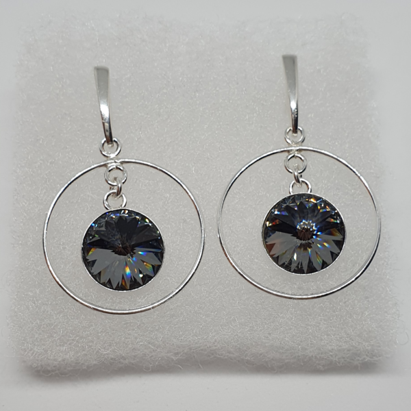 Pendientes con cristales de marca austriaca CRISTAL SILVER NIGHT
