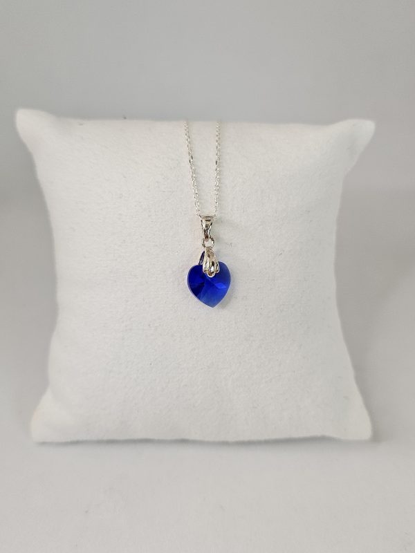 Colgante de Plata con Corazón de Cristal (Majestic Blue) - Imagen 3