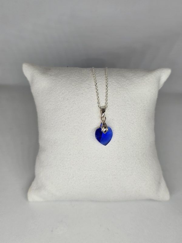 Colgante de Plata con Corazón de Cristal (Majestic Blue) - Imagen 5