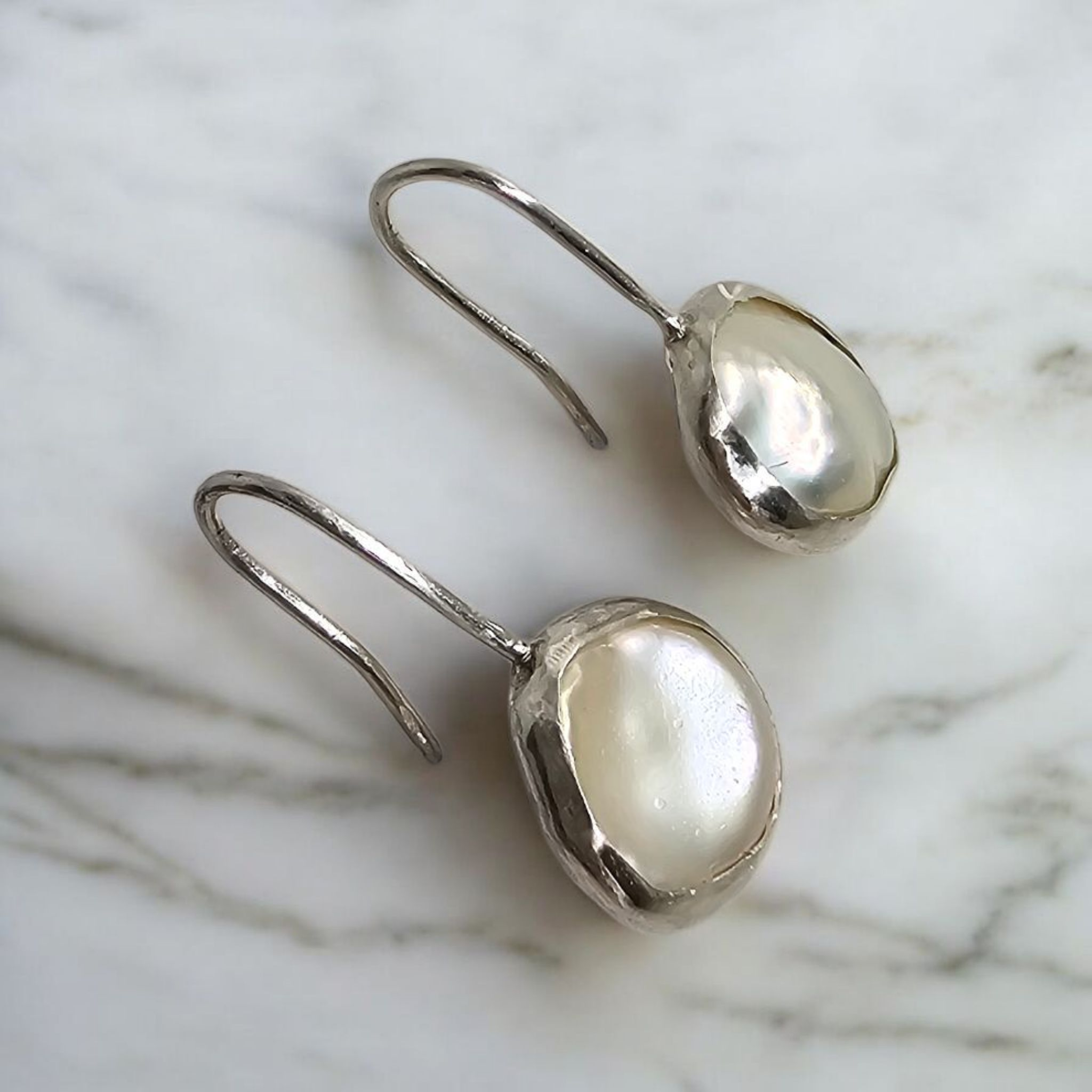 Pendientes de plata  con perlas barrocas