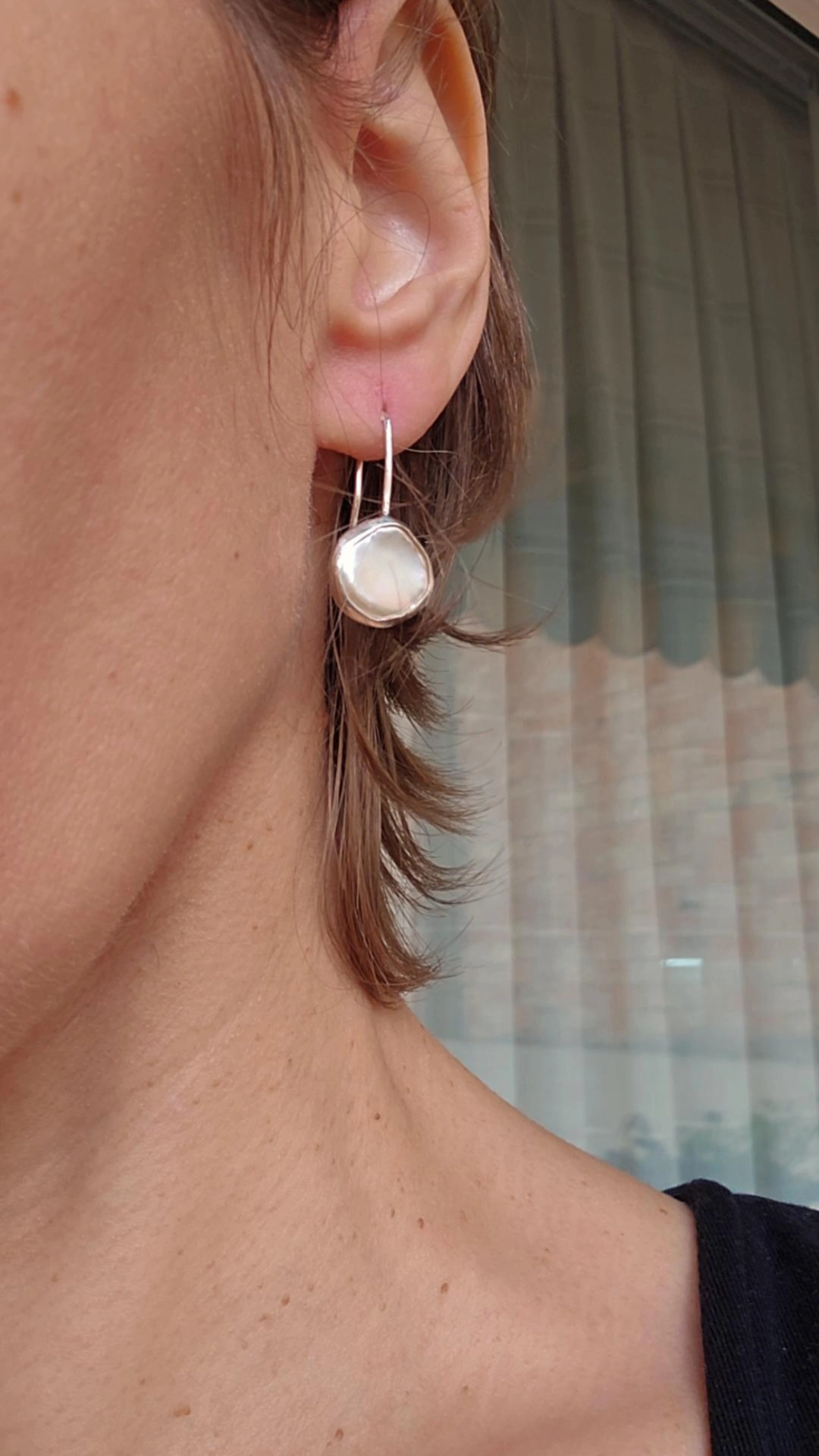 Pendientes de plata 925 con perlas barrocas naturales engastadas a mano - Imagen 6